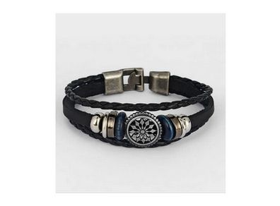 Men's Leather & Metal Alloy Bracelet - great gift