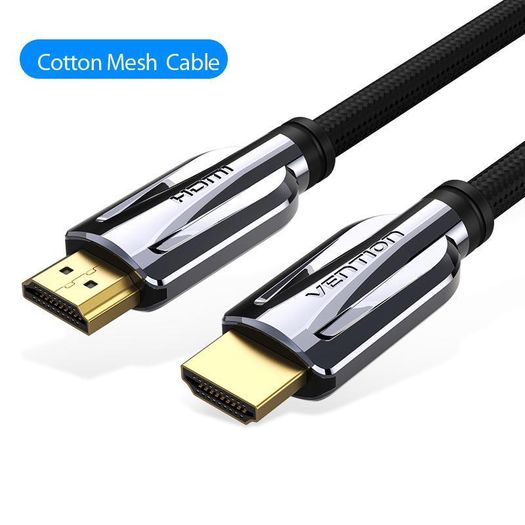 VENTION 3M Premium HDMI 2.1 UHD/3D 8K (7680x4320@60Hz) 48Gbps Luxury Model (Zinc Alloy/Cotton Braided/Gold Plated) Cable (Brand New/Warranty)