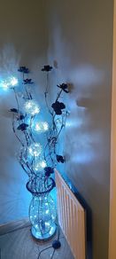 Standing decorative floral lamp