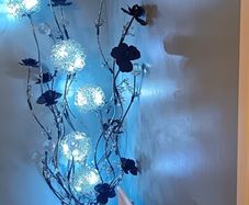 Standing decorative floral lamp