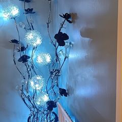 Standing decorative floral lamp