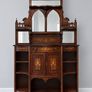 Antique Victorian Sheraton Serpentine display wine cabinet Image 2