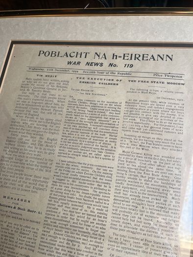 Original framed Poblacht NA h = EIREANN  war news number 119