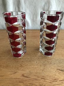 Vintage Ruby Red Glass Vases