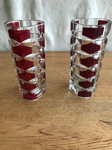 Vintage Ruby Red Glass Vases
