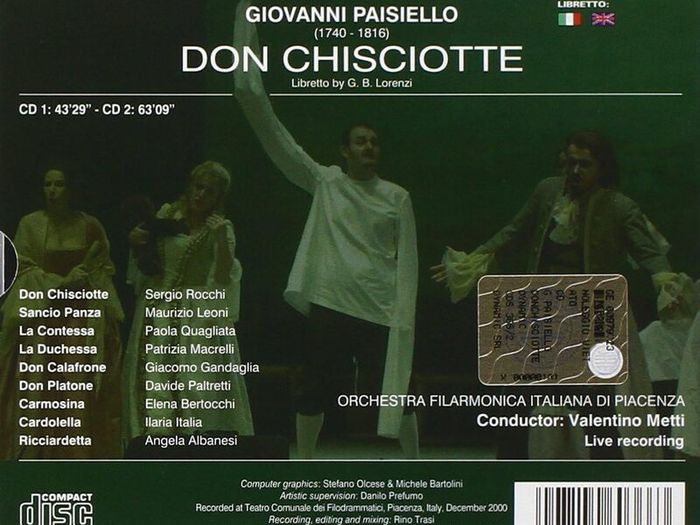 Paisiello: Don Chisciotte. 2 x CD Boxset. Free Postage!