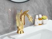 Gold Bathroom Faucet Bathroom Mixer Tap Basin Mixer Tap Bathroom Golden Animal Swan Tap