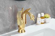 Gold Bathroom Faucet Bathroom Mixer Tap Basin Mixer Tap Bathroom Golden Animal Swan Tap
