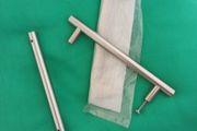 3 chrome press handles