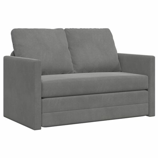Folding Sofa Bed Dark Grey 122 x 70 x 60 cm Velvet