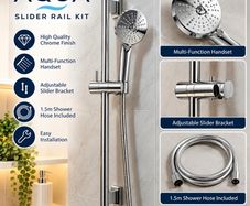 Aqua chrome slider rail and handset