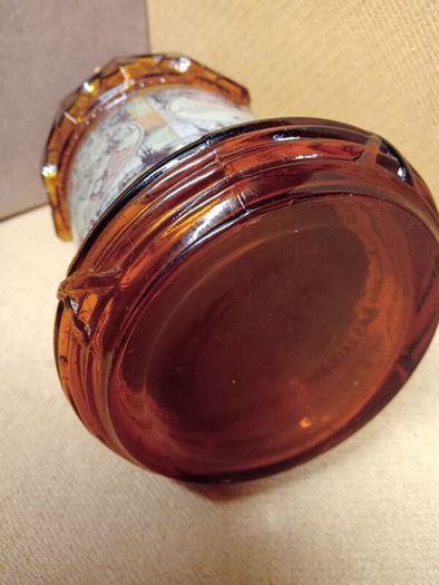 Vintage Amber Glass / Oil Kerosene Lamp
