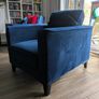 Navy Velvet 3 seater sofa & 2 armchairs Image 2