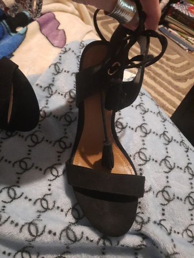 black suede sandals from h&m