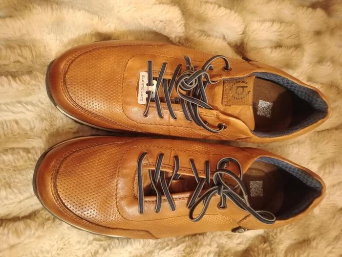 Brand New Bugatti Mens Tan Leather Trainers Shoes