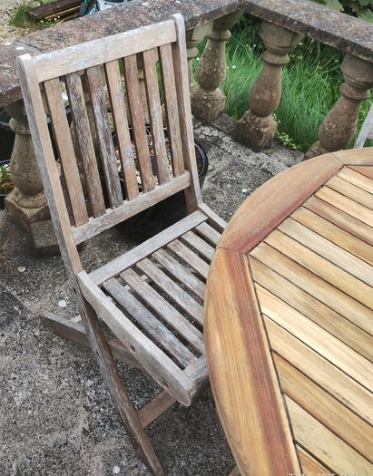 Folding Wooden Garden Table & 3 Chairs (26146)