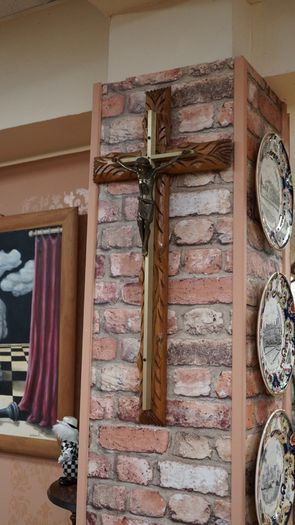 Large Carved Wooden Crucifix Wall Cross