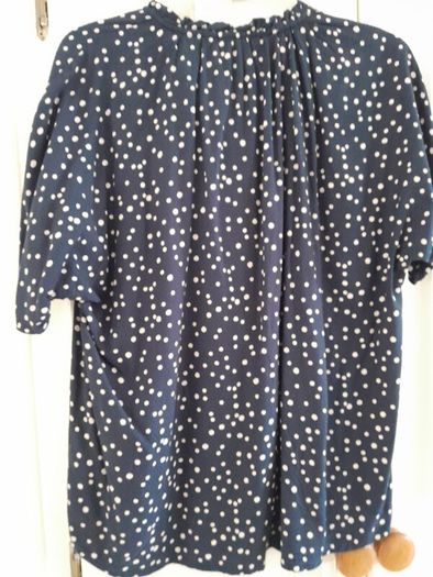 Fransa Top Navy with White Polka dots