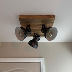Industrial Spotlight Dark Grey with Mango Wood 3-Light - Mangoes