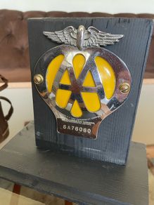 Classic AA Automotive Association Car Members Badge Mid 20th Century 1957 to 1959