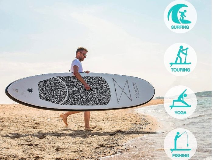 Inflatable 10x30x6 inch Ultra Light 16.7lbs SUP for All Skill Levels Everything Included with Stand Up Paddle Board Adj Paddle Pump ISUP Travel Backpack Leash Waterproof Bag (FREE POSTAGE)