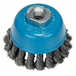 Bosch Wire Cup Brush For Angle Grinders And Straight Grinders With Crimped Wire, Brass-coated, M14 - 75mm