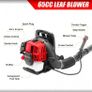 Backpack Leaf Blower - Powerful 65cc  Petrol  2 Stroke Engine - Extra Padded Back Support Straps - Ex Demo & Graded Models Available Image 2