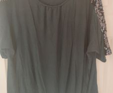 Bottle green sequin Portfolio M&S top size UK18 EU46 Postage included