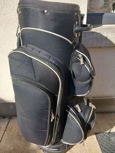 A selection of golf bags