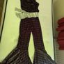 70s black glitter jumpsuit V-neck Disco Diva, size 10-12 Image 4