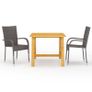3 Piece Garden Dining Set Brown Image 5