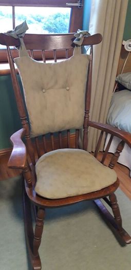Dutch Oak Rocking Chair with Cushions