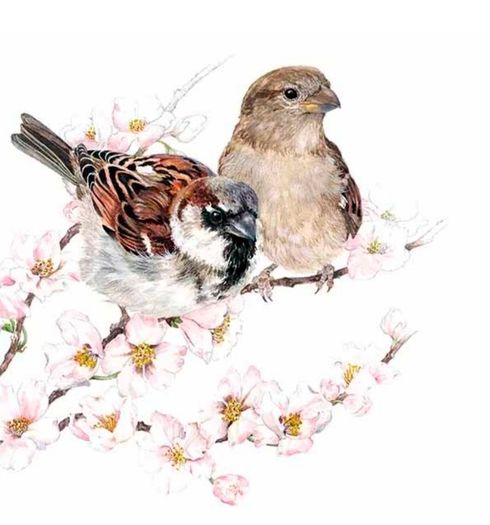 Easter spring birds motiff decorative pillar candle