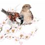 Easter spring birds motiff decorative pillar candle Image 3
