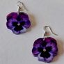 Purple Angel Floral Pansy Earrings Image 4