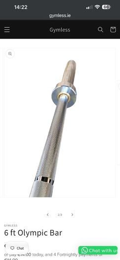 6ft Olympic barbell (Gymless brand - holding massive weight)