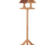 Wooden Bird Table, Bird Feeding Station Free Standing Feeder for Garden Outdoor 55 x 55 x 144cm