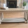 Coffee Table with Storage Shelf Cream Refinished Image 2