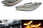 2pcs Car Side Indicator Marker Amber LED Repeater Light Lamps For BMW X3 F25 X5 E70 X6 E71 E72 Sequential Turn Signal Lights