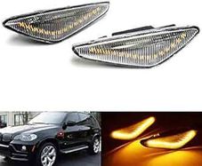 2pcs Car Side Indicator Marker Amber LED Repeater Light Lamps For BMW X3 F25 X5 E70 X6 E71 E72 Sequential Turn Signal Lights