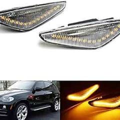 2pcs Car Side Indicator Marker Amber LED Repeater Light Lamps For BMW X3 F25 X5 E70 X6 E71 E72 Sequential Turn Signal Lights