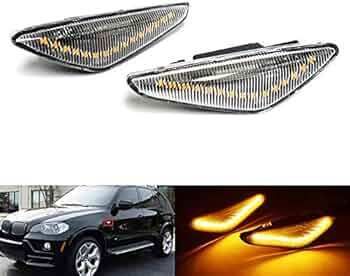 2pcs Car Side Indicator Marker Amber LED Repeater Light Lamps For BMW X3 F25 X5 E70 X6 E71 E72 Sequential Turn Signal Lights