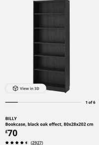 IKEA Billy shelves, black, good condition