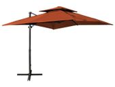 Cantilever Umbrella with Double Top Terracotta 250x250 cm