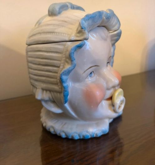 Vintage Baby Head Ceramic Container