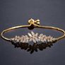 Yellow Gold Crystal Statement Adjustable Bracelet Image 2