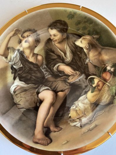 Plates x 2 - large - The Beggar Boys with wall hangers