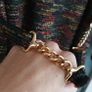 VINTAGE Nikki Stevens high neck knit dress with gold chain belt Sz 16 Image 10