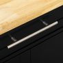 Kitchen trolley serving cart kitchen island, 1 spice rack, 1 towel rail, 109 cm x 40 cm x 89 cm, Black Image 3