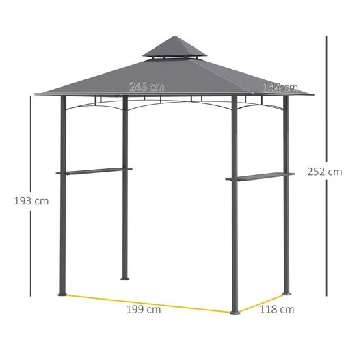 2.5M (8ft) New Double-Tier BBQ Gazebo Grill Canopy Barbecue Tent Shelter Patio Deck (FREE SHIPPING)